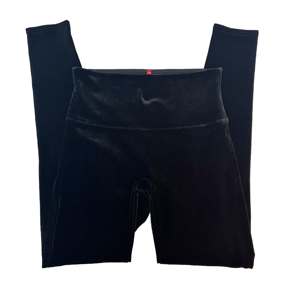 SPANX Stretch Velvet / Velour Leggings •‎ Large • black